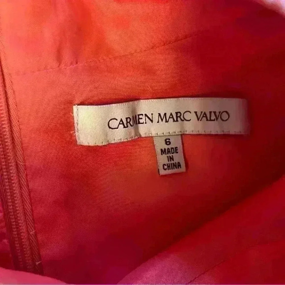 Carmen Marc Valvo Floral Jacquard Sheath Dress - Picture 6 of 8